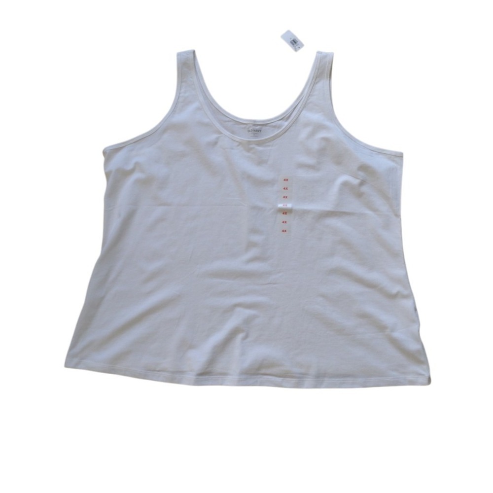 Old Navy Tank Top Women's Plus 4X Bright White Scoop-Neck First-Layer Tank
